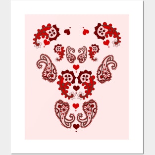 Paisley and Hearts Posters and Art